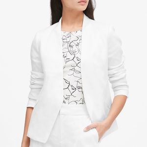 Banana Republic Collarless Linen Blazer Sz 8